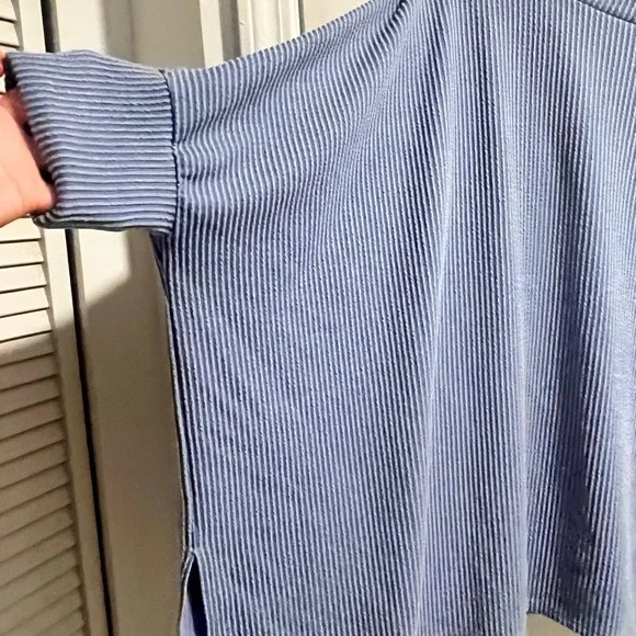 Oversized Ribbed Knit Top - Periwinkle - Picture 2 of 4
